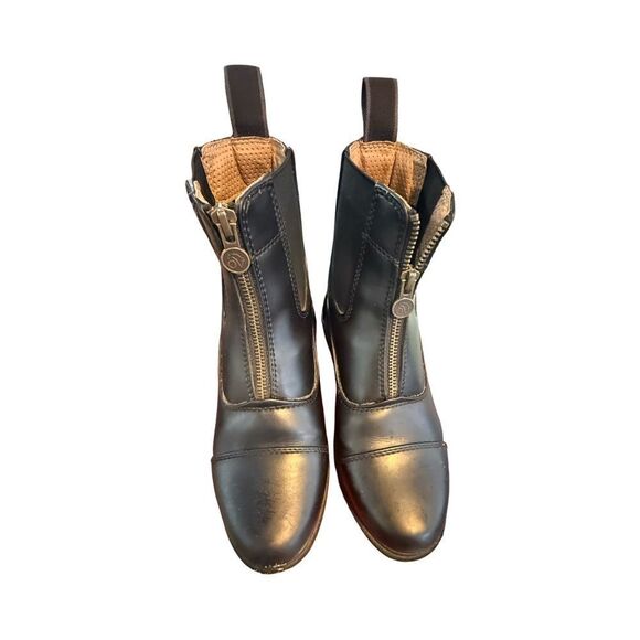 Black Synthetic Leather Ankle Boots - Picture 6 of 6